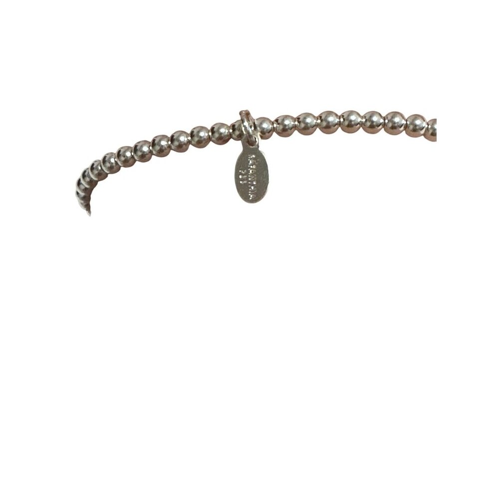 925 Sterling Silver Beaded Stretch Stacking Brace… - image 4